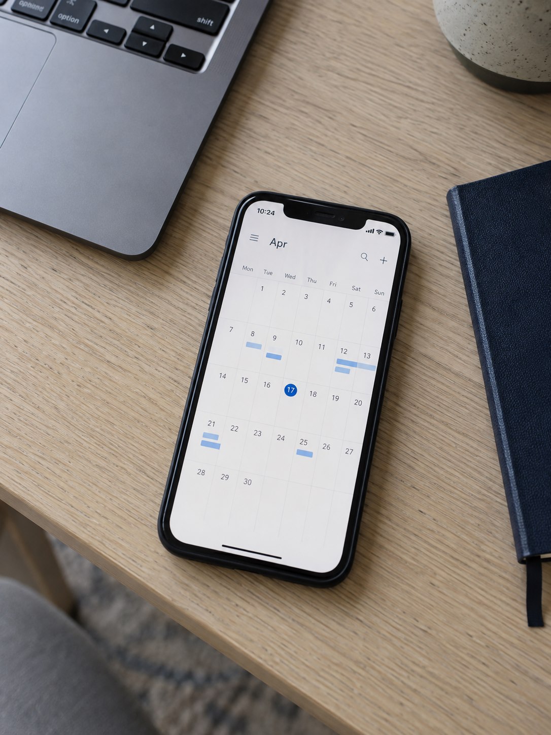 A business app open on a smartphone